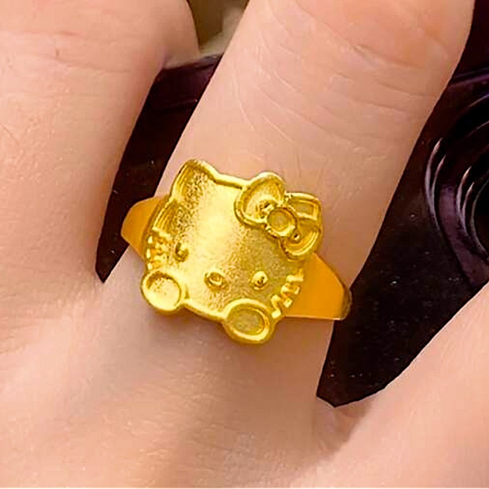Sanrio Gold-Plated Hello Kitty Adjustable Stainless Steel Ring - Picture 7 of 10